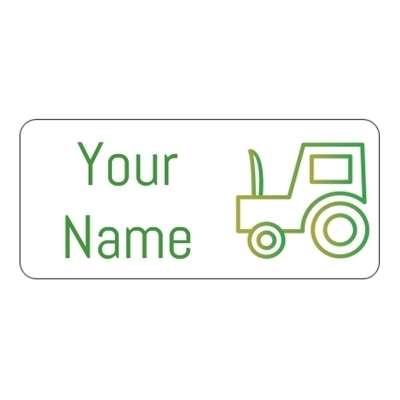 Design for Tractors Name Labels: bow, glitter, red, sparkles
