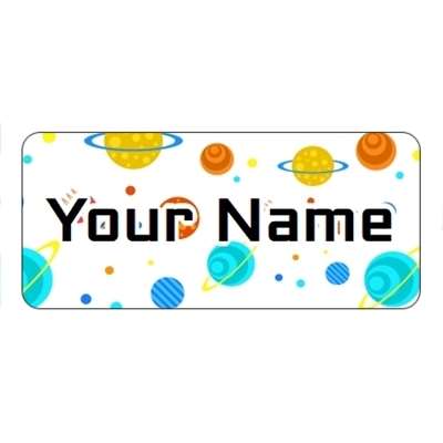 Design for Space Name Labels: flowers, green, leaf, lilac, pink, purple, rose, roses