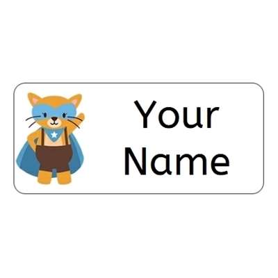 Design for Cat Name Labels: black, blue, engineer, fire, gas, general, pink, plumber, purple, repairs