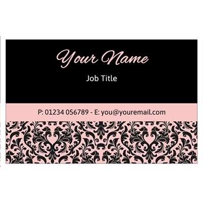 Design for Beauty Therapy Business Cards: black, pattern, polkadot, spots, white