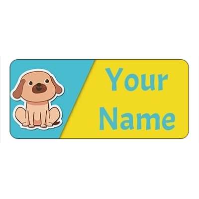 Design for Dog Name Labels: blue, bubbles, cleaner, cleaning, squeegee, window cleaner, windows