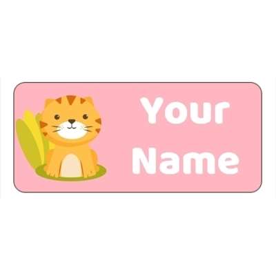 Design for Cat Name Labels: bottle, bow, candy, catering, jar, pastle, pink, ribbon, stripe, sweetie, sweets, white