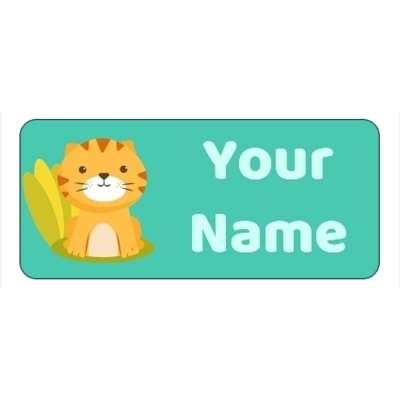 Design for Cat Name Labels: blue, corporate, plain, simple, square, white