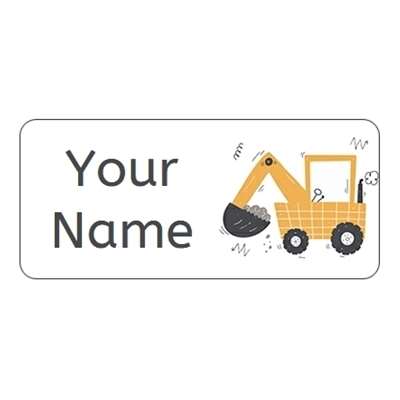 Design for Tractors Name Labels: fold, general, half, image, logo, plain, white