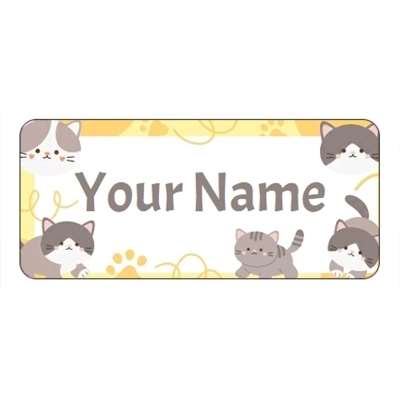 Design for Cat Name Labels: animal, animalprint, ann summers, annsummers, beauty, black, hair, leapord, leopard, pets, pink, salon, white, zoo