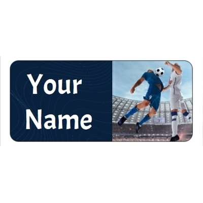 Design for Football Name Labels: blue, blue, builder, building, construction, fenching, handy man, Maintenance, repairs, sky, white, wood, work, yellow