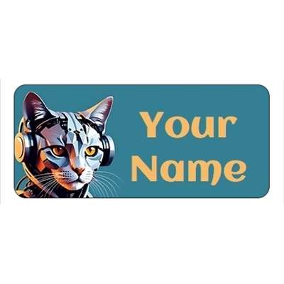 Design for Cat Name Labels: artist, blue, cyan, floral, florist, flowers, green, teal, turquoise